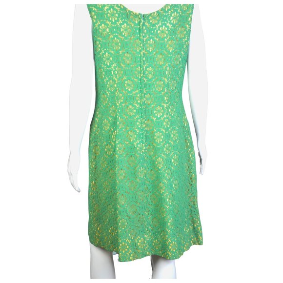 Estate Collection/Vintage 1960s Green Eyelet A-Line Dress Size 18 Awesome! - Picture 5 of 14